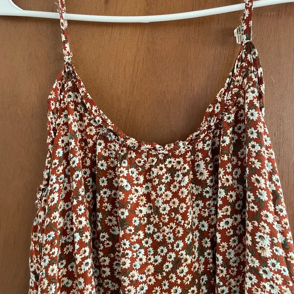 Natural Life Rust Floral Dress - Picture 2 of 4